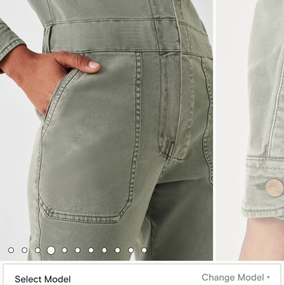 Faherty Overland Twill Jumpsuit olive XS NWT - Picture 6 of 10